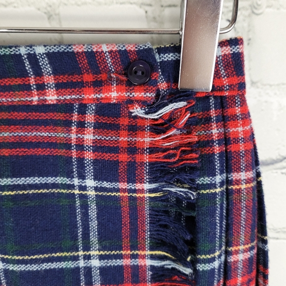 SEARS | vintage pleated plaid tartan true wrap schoolgirl school uniform skirt - Picture 2 of 6